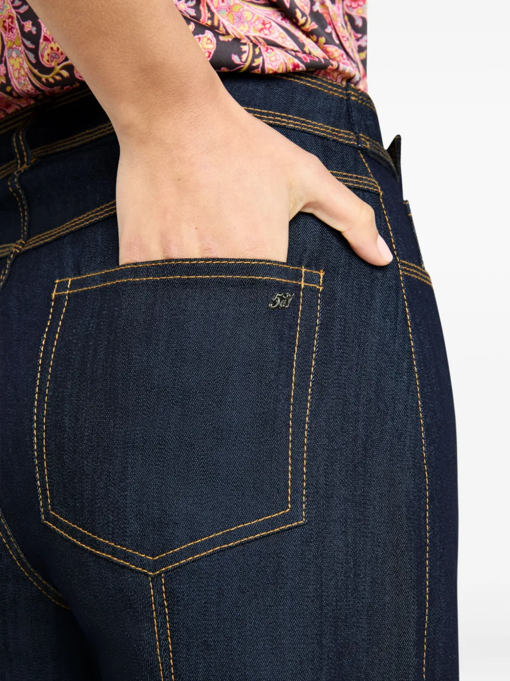 Cinq A Sept contrast-seams jeans Blauw