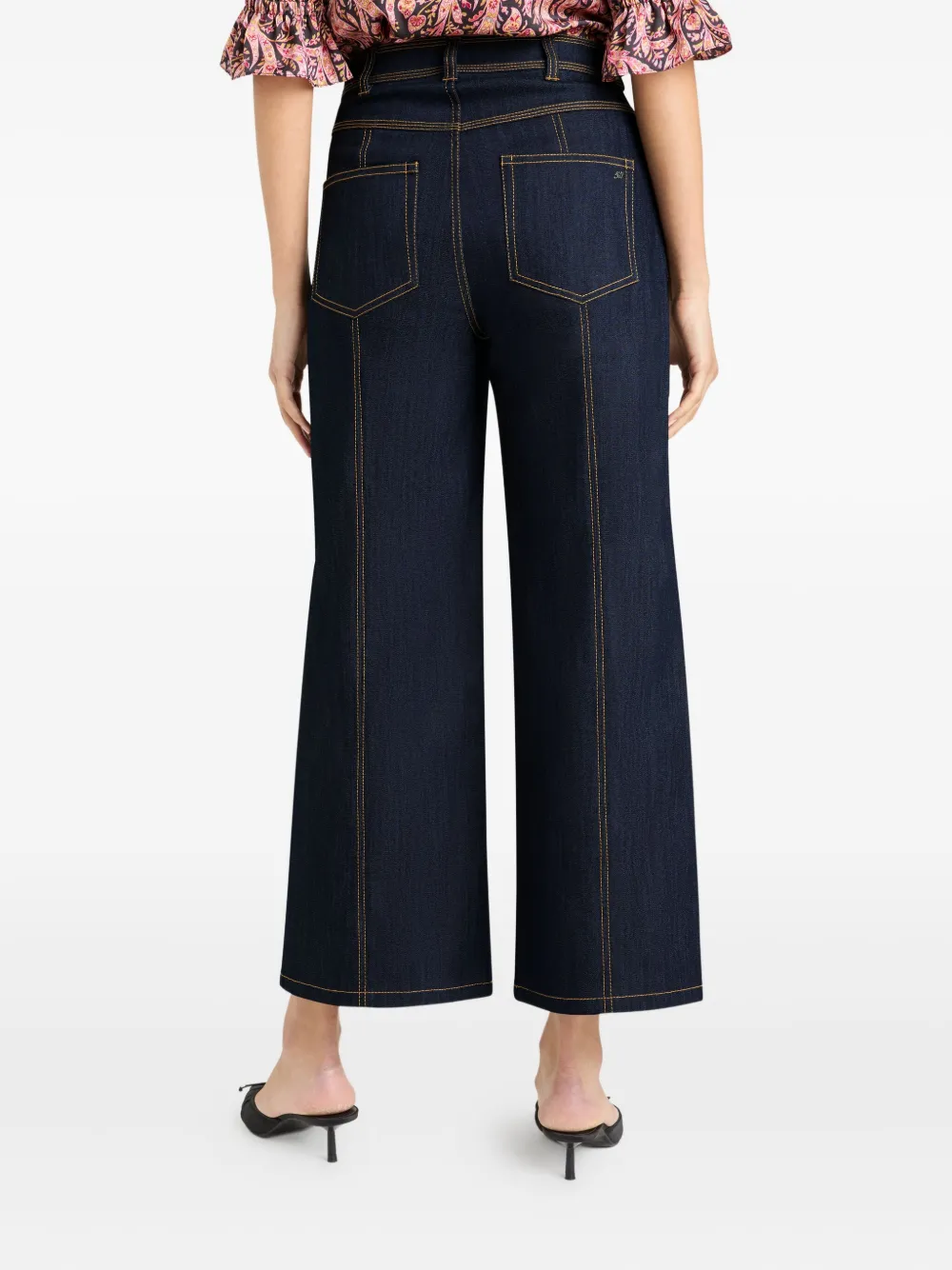 Cinq A Sept contrast-seams jeans Blauw