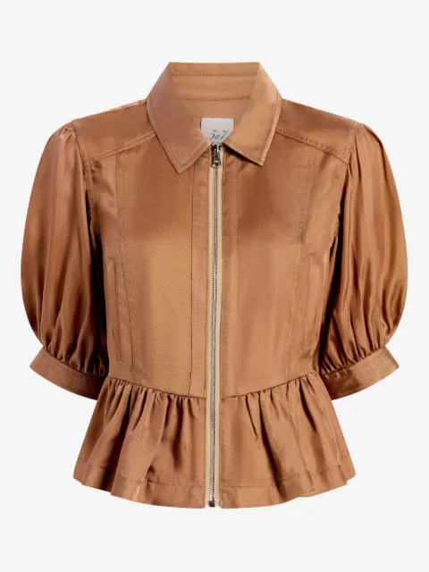 Cinq A Sept Daphne puff-sleeve ruffled jacket