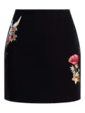 Cinq A Sept Western Amour Doris floral-embroidered mini skirt - Black