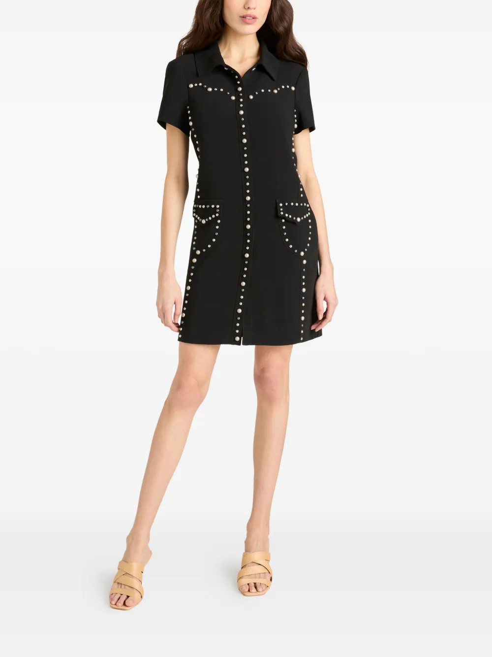 Cinq A Sept stud-embellished mini dress Zwart