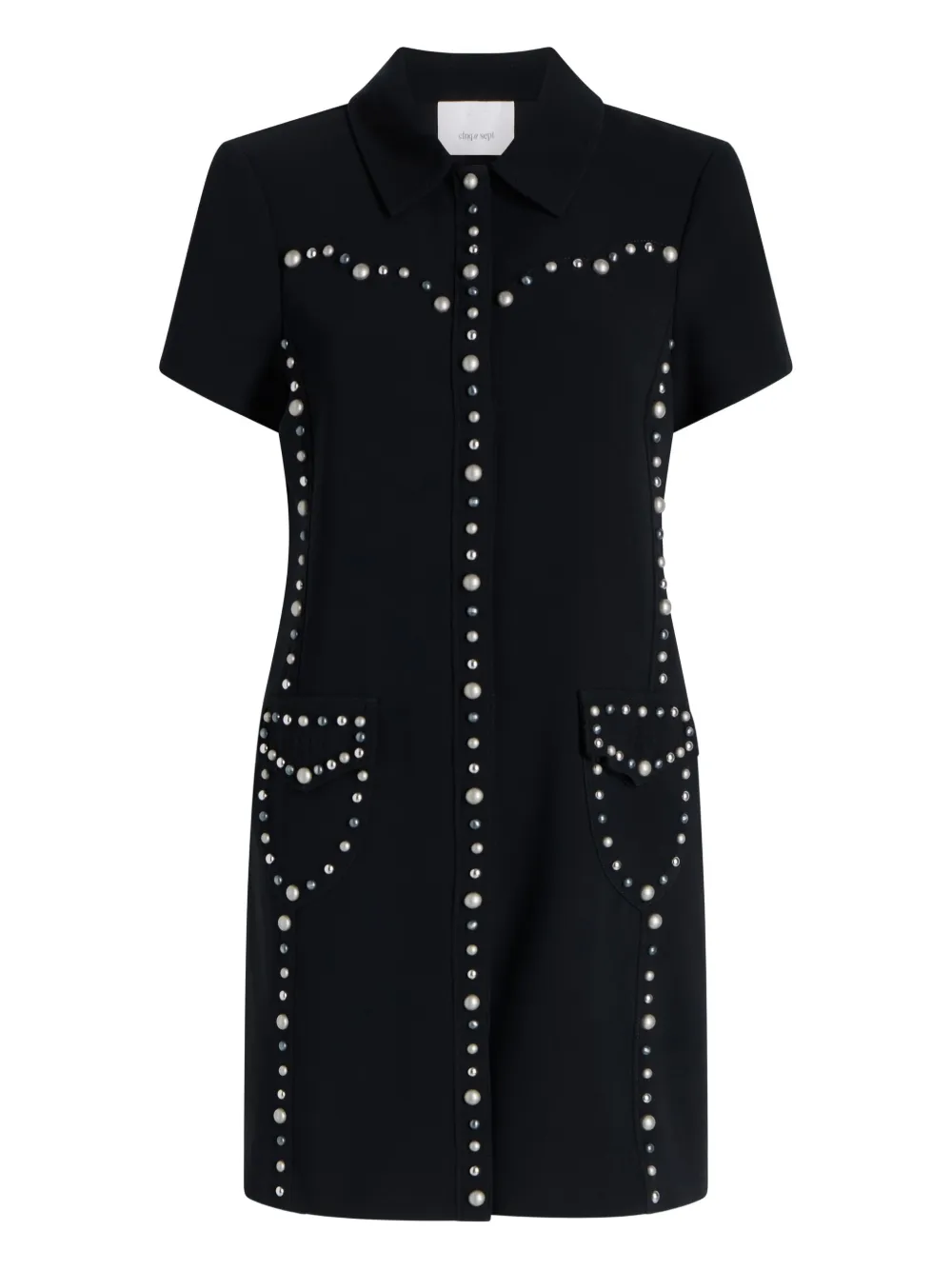 Cinq A Sept stud-embellished mini dress Zwart