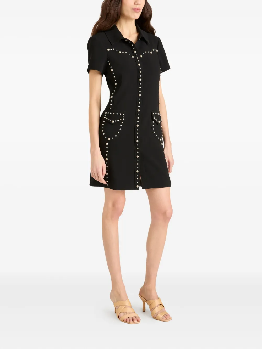 Cinq A Sept stud-embellished mini dress Zwart