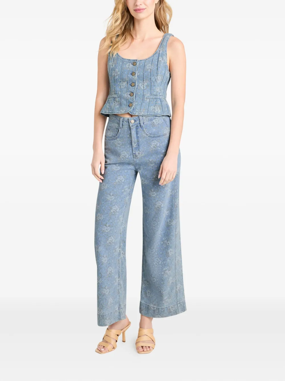 Cinq A Sept Betsy floral-print jeans Blauw