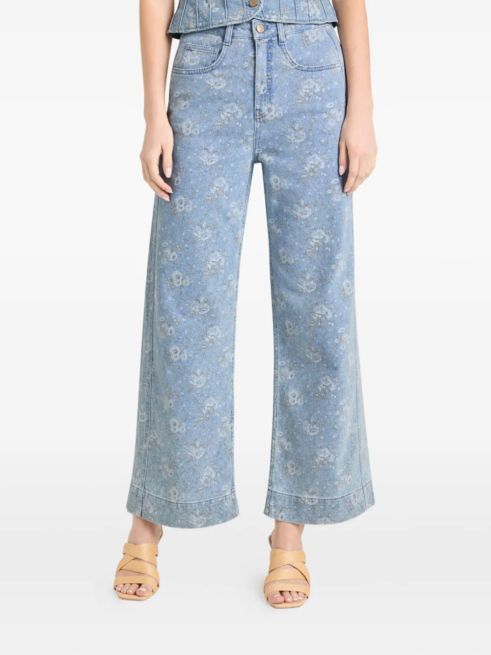 Cinq A Sept Betsy floral-print jeans Blauw