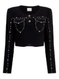 Cinq A Sept Olga studded cropped jacket - Black