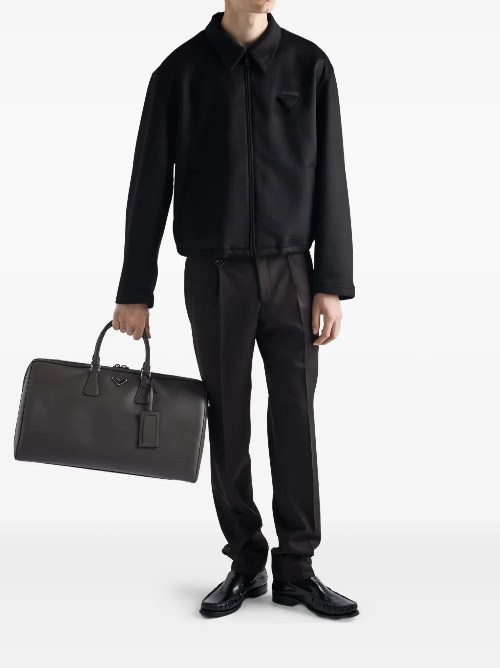 Prada Wollen broek met geplooide voorkant - Bruin