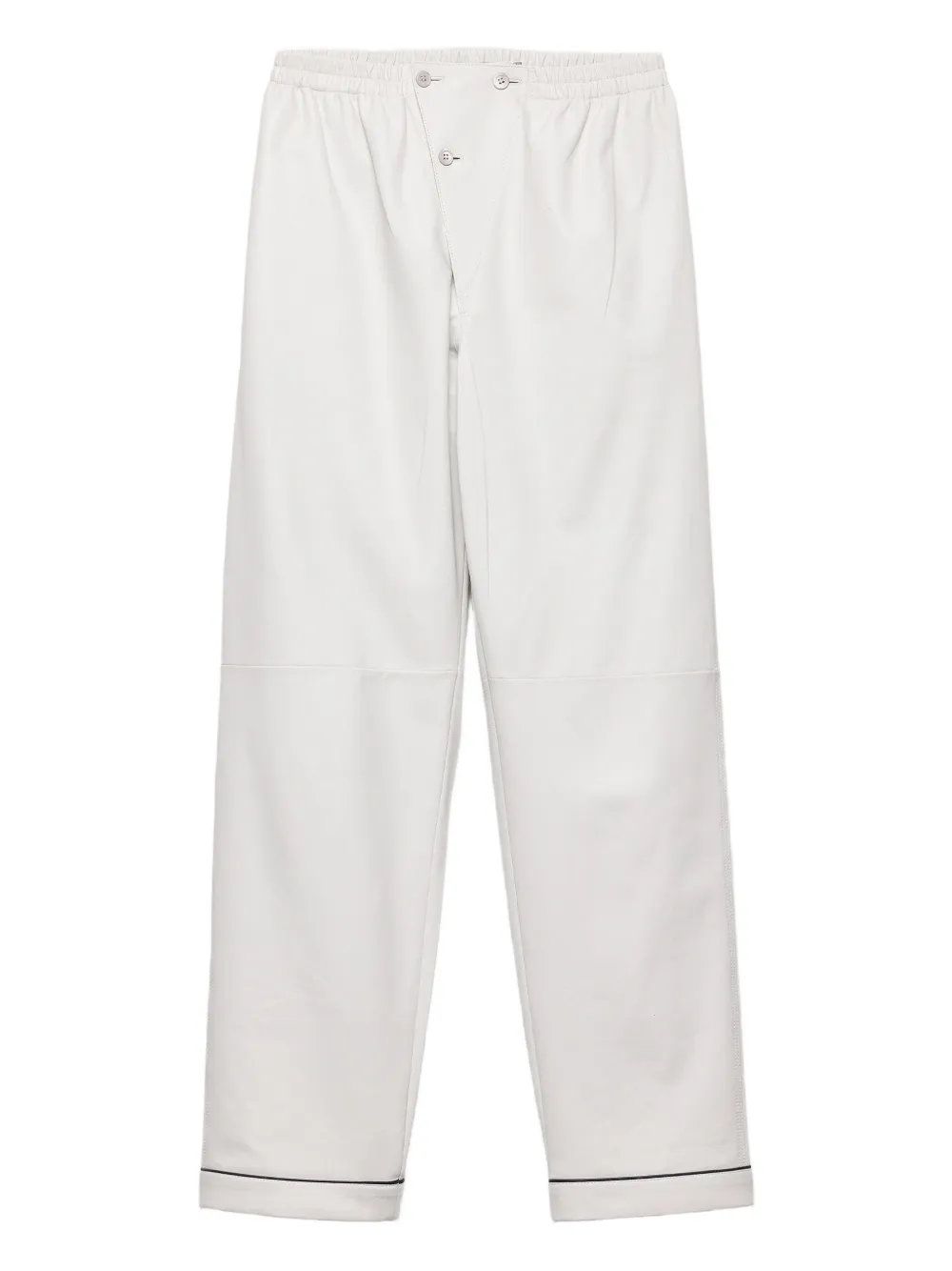 Prada Elasticated-waistband Leather Trousers In White