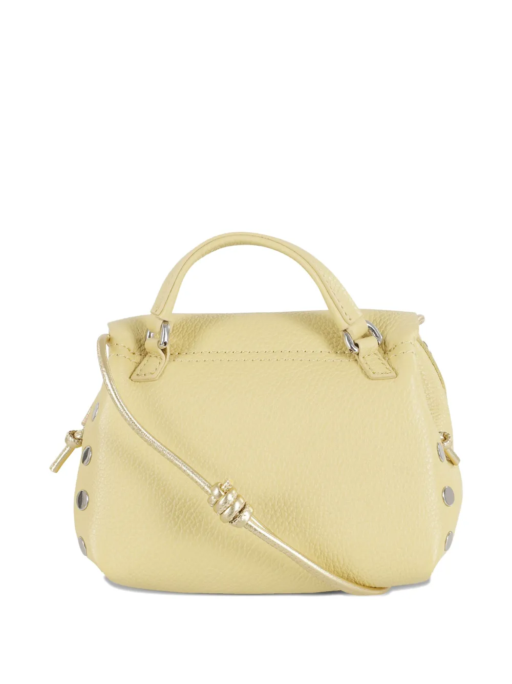 Zanellato Postina kleine crossbodytas met studs en handgreep Geel