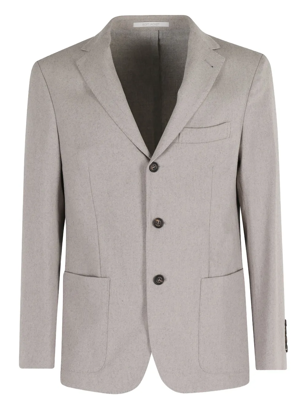 Eleventy three-button patch-pocket blazer Beige