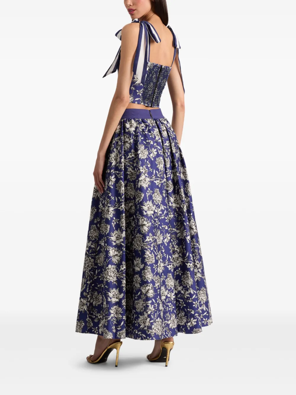 alice + olivia Nilda maxi-rok met elastische taille en bloemenprint Blauw