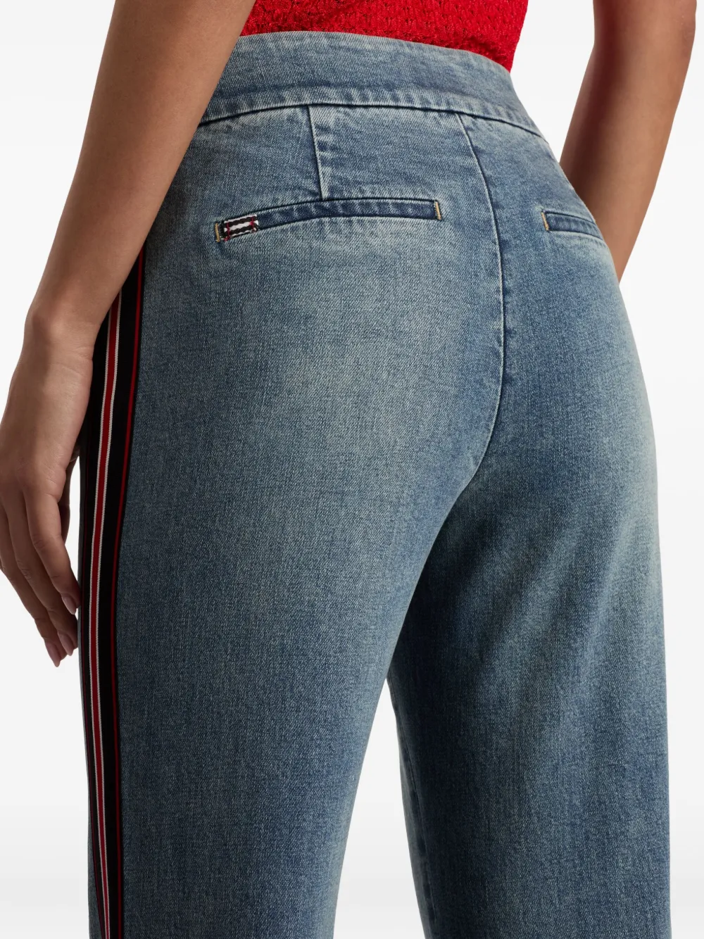 alice + olivia Dylan flared jeans met streepdetail Blauw