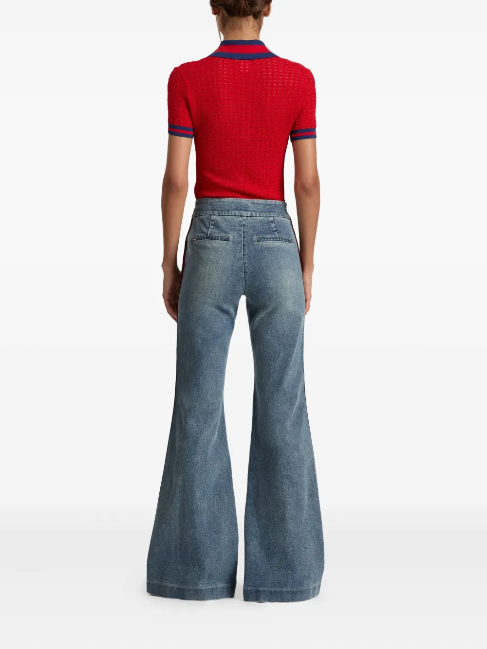 alice + olivia Dylan flared jeans met streepdetail Blauw