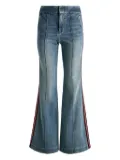 alice + olivia Dylan stripe-detail wide-leg jeans - Blue