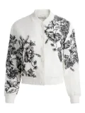 alice + olivia Keri floral embroidered bomber jacket - White