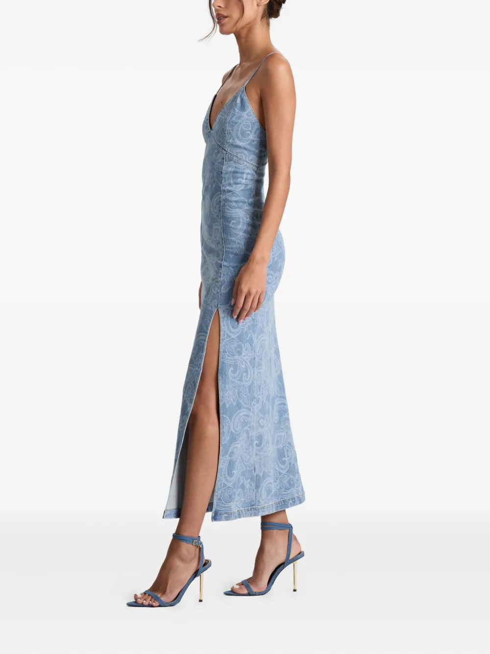 alice + olivia Julietta paisley-print midi slip dress Blauw