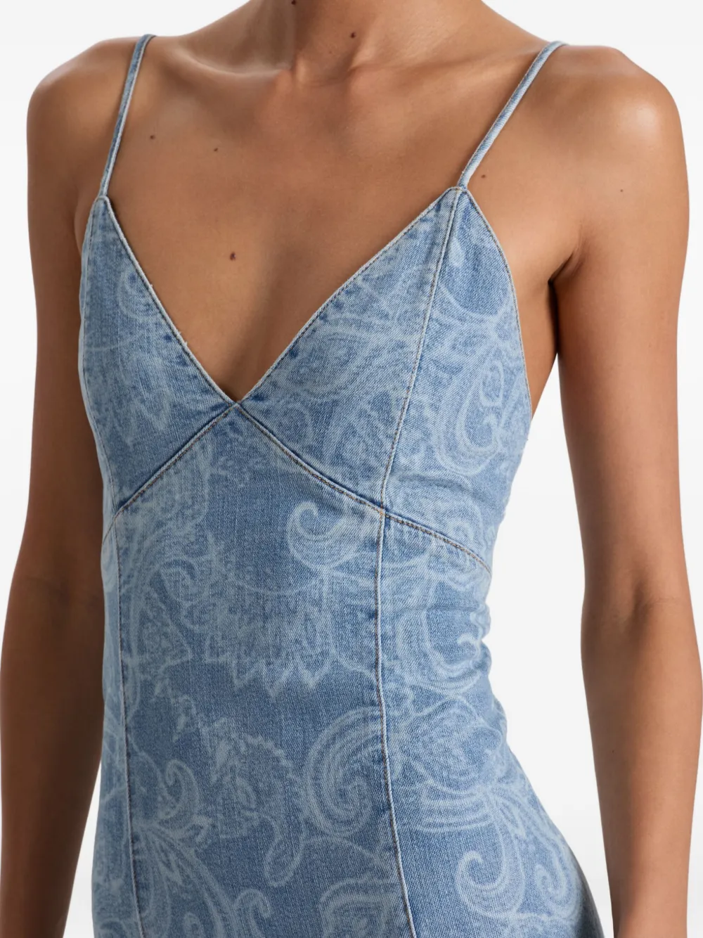 alice + olivia Julietta paisley-print midi slip dress Blauw