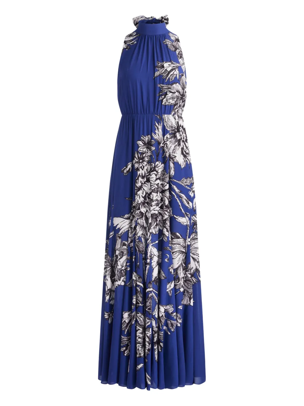 Alice + olivia cowl-neck floral maxi day dress Blauw