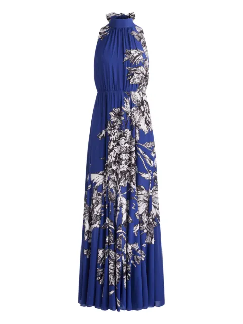 alice + olivia cowl-neck floral maxi day dress