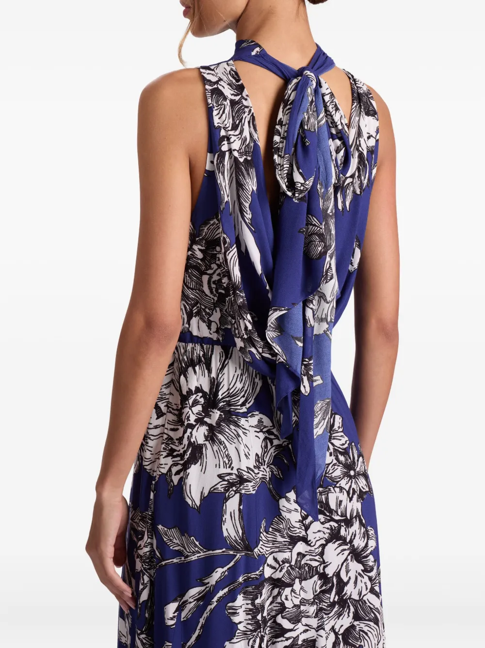 alice + olivia Maxi-jurk met col en bloemenprint Blauw