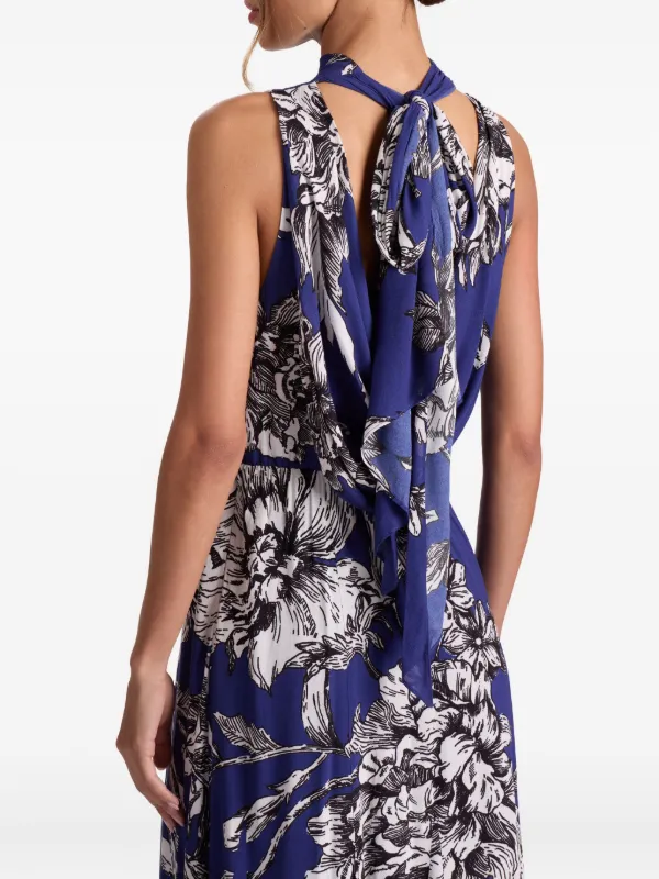 ALICE+OLIVIA カウルネック フローラルドレス DANI Dani Deep Cowl Maxi Dress In Black | Alice + Olivia