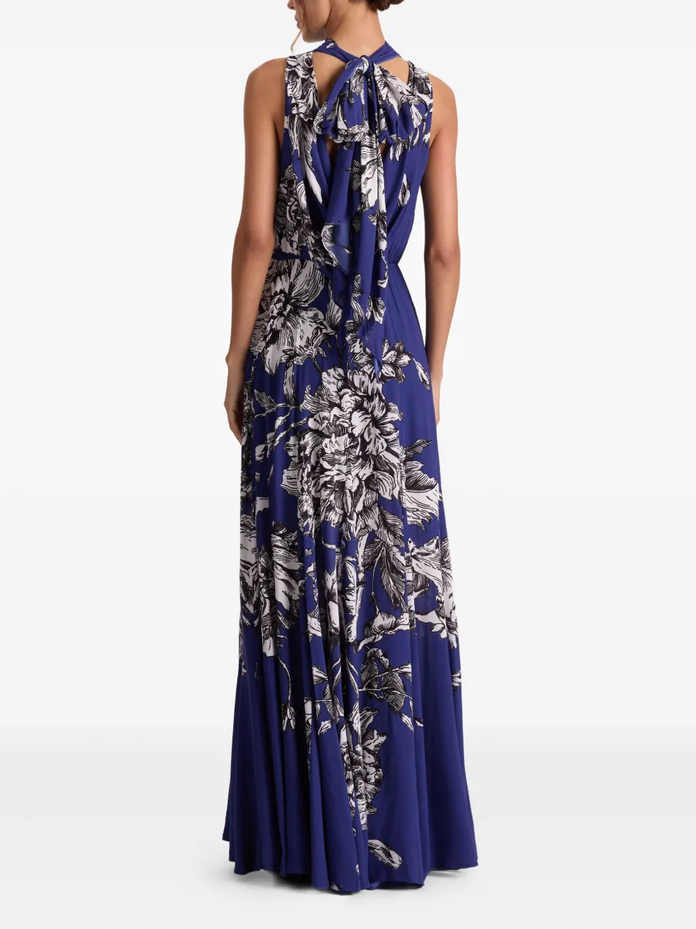 alice + olivia Maxi-jurk met col en bloemenprint Blauw