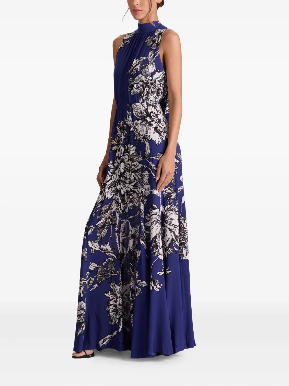 alice + olivia Maxi-jurk met col en bloemenprint Blauw