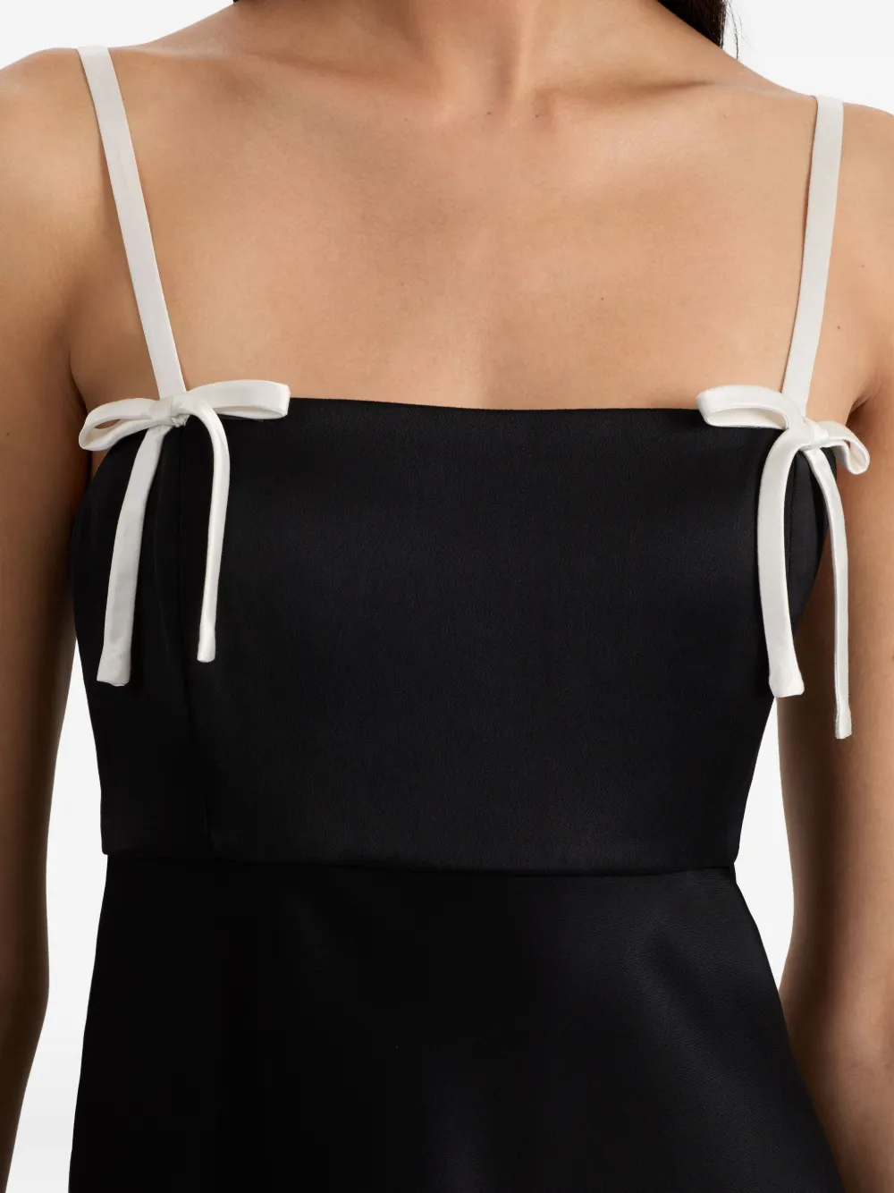 alice + olivia Morgan bow-detail mini dress Zwart