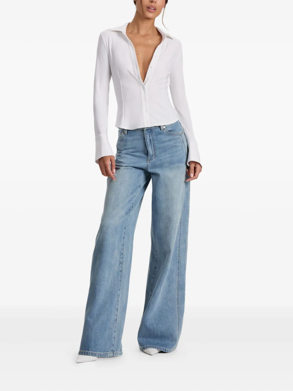 alice + olivia Button-down blouse Wit