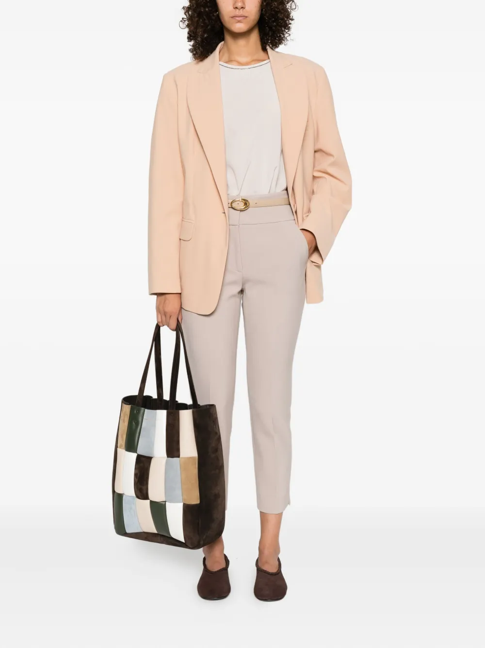 Peserico Mouwloze top - Beige
