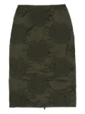 Cecilie Bahnsen flower-motif pencil skirt - Green