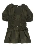 Cecilie Bahnsen puff-sleeve textured top - Green