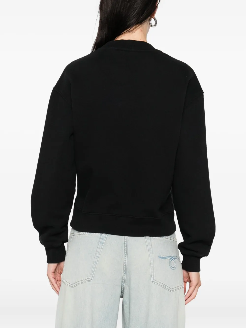 Axel Arigato Loops embroidered-detail crew-neck sweatshirt Zwart