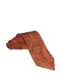 Zilli check-pattern silk tie - Orange