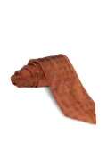 Zilli check-pattern silk tie - Orange