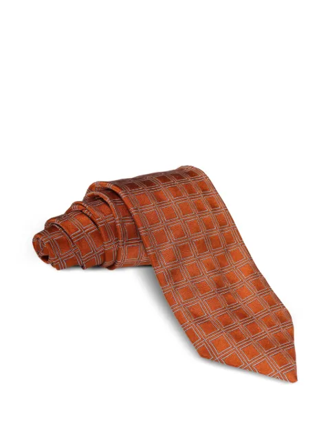 Zilli check-pattern silk tie