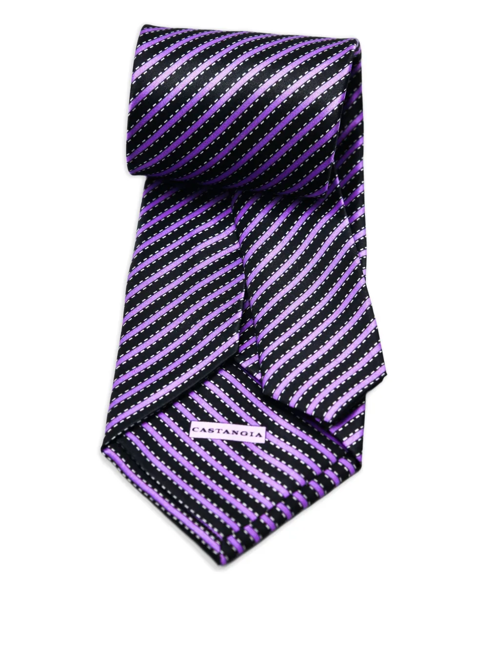 Castangia striped silk tie - Zwart