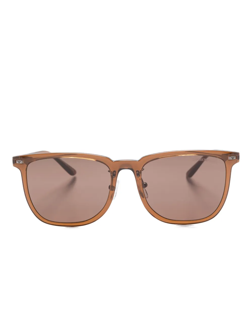 Emporio Armani Zonnebril met vierkant montuur Bruin