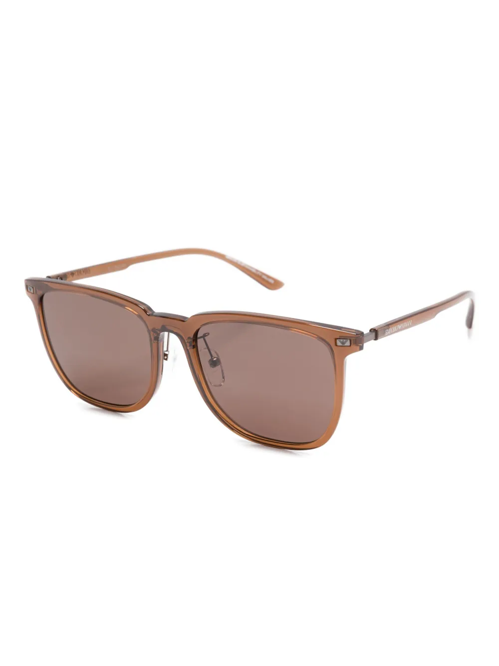 Emporio Armani Zonnebril met vierkant montuur Bruin