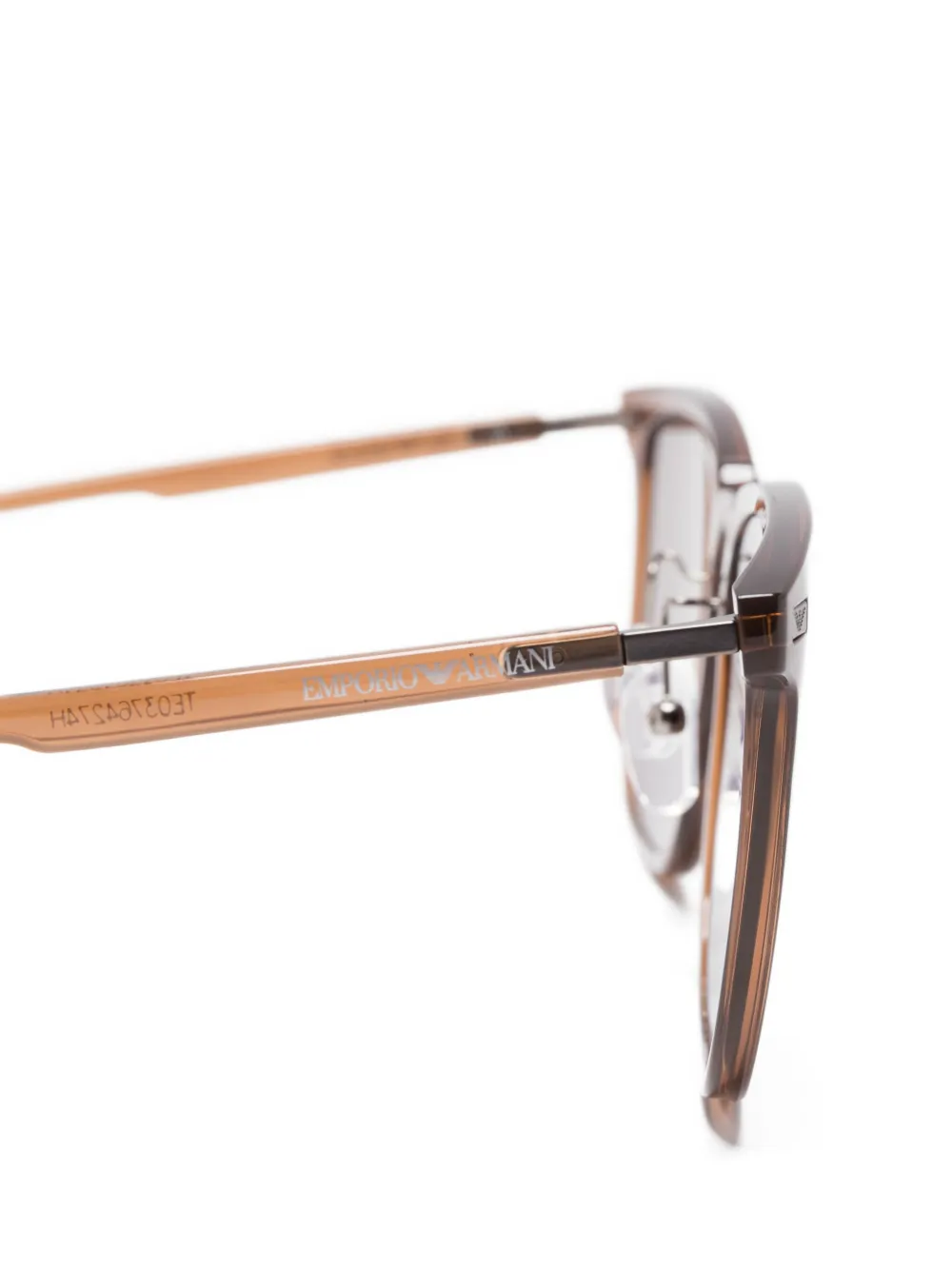 Emporio Armani Zonnebril met vierkant montuur Bruin