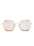 Emporio Armani geometric-frame sunglasses - Gold