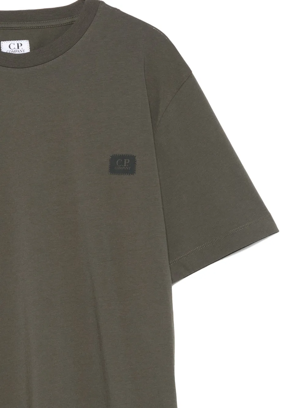 C.P. Company Kids logo-patch cotton T-shirt Groen
