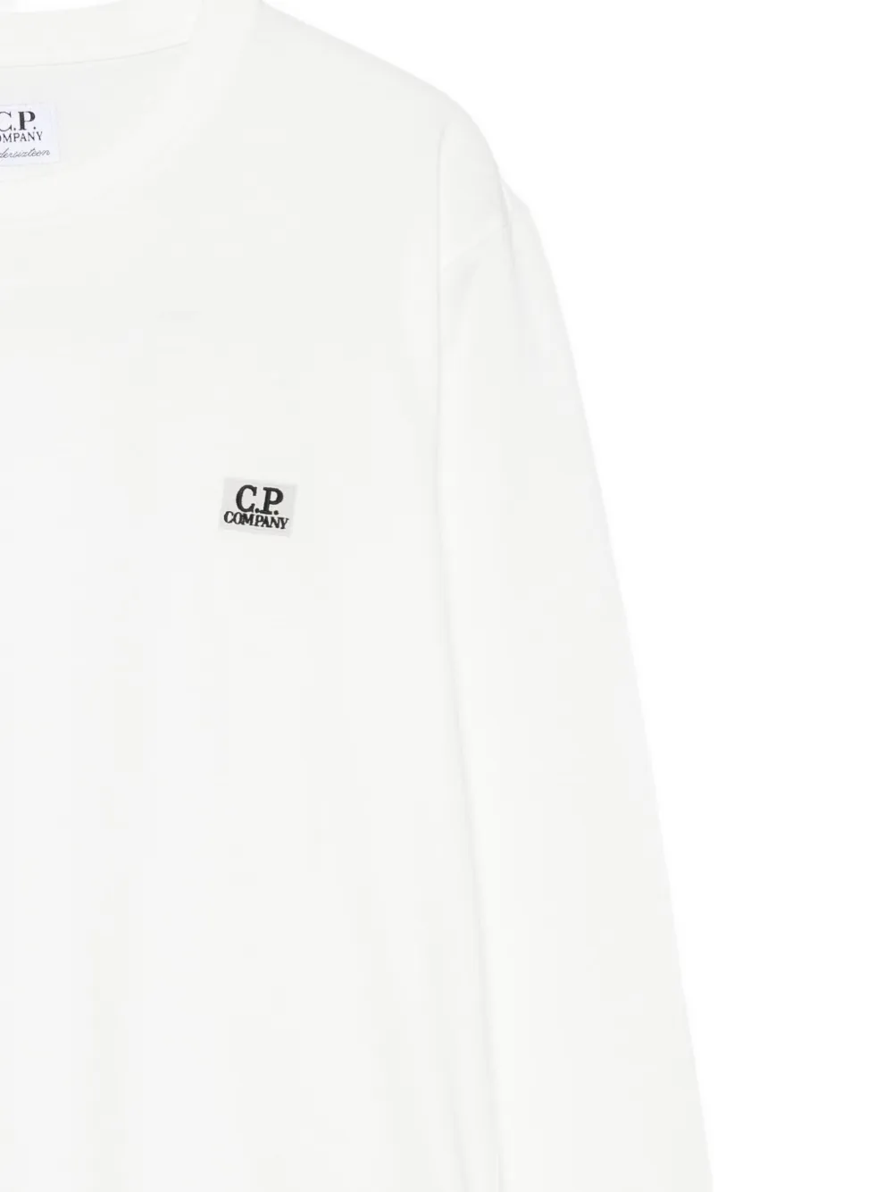 C.P. Company Kids logo-plaque long-sleeve T-shirt Wit