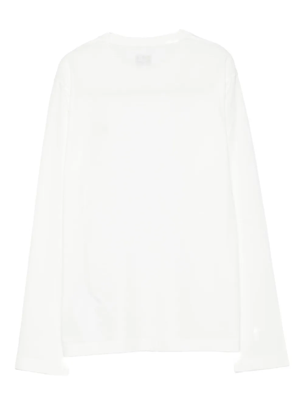 C.p. Company Logo-plaque Long-sleeve T-shirt In White