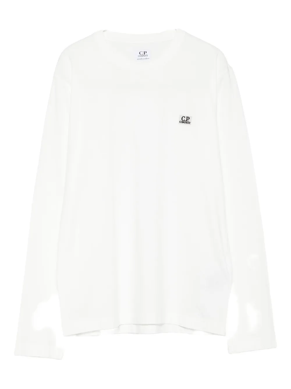 C.p. Company Logo-plaque Long-sleeve T-shirt In White