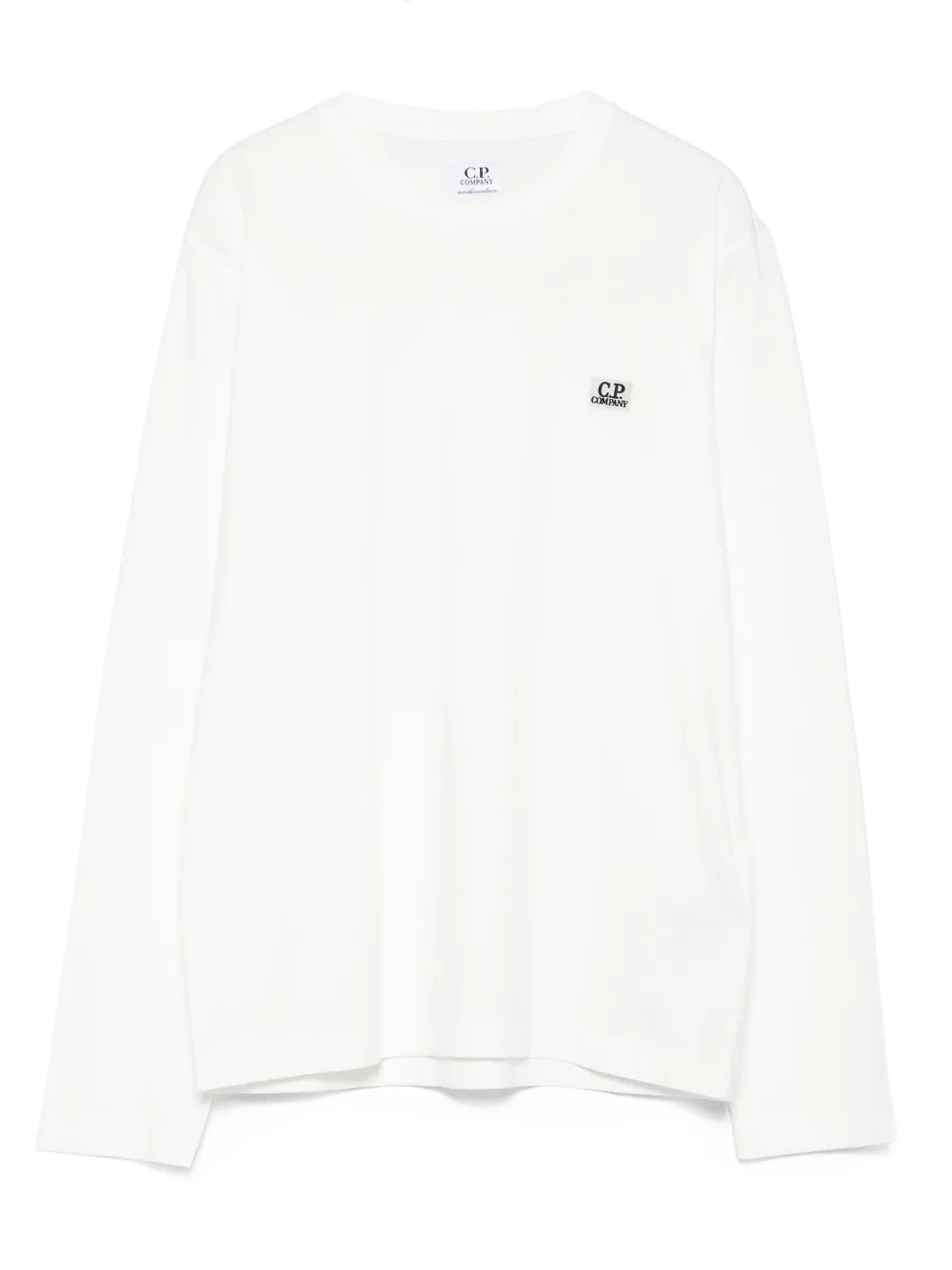 C.P. Company Kids logo-plaque long-sleeve T-shirt Wit