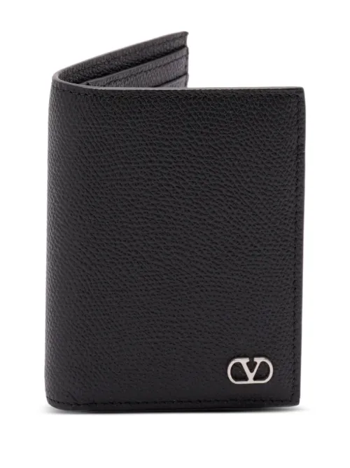 Porte-cartes en cuir à plaque logo - Valentino Garavani - Modalova