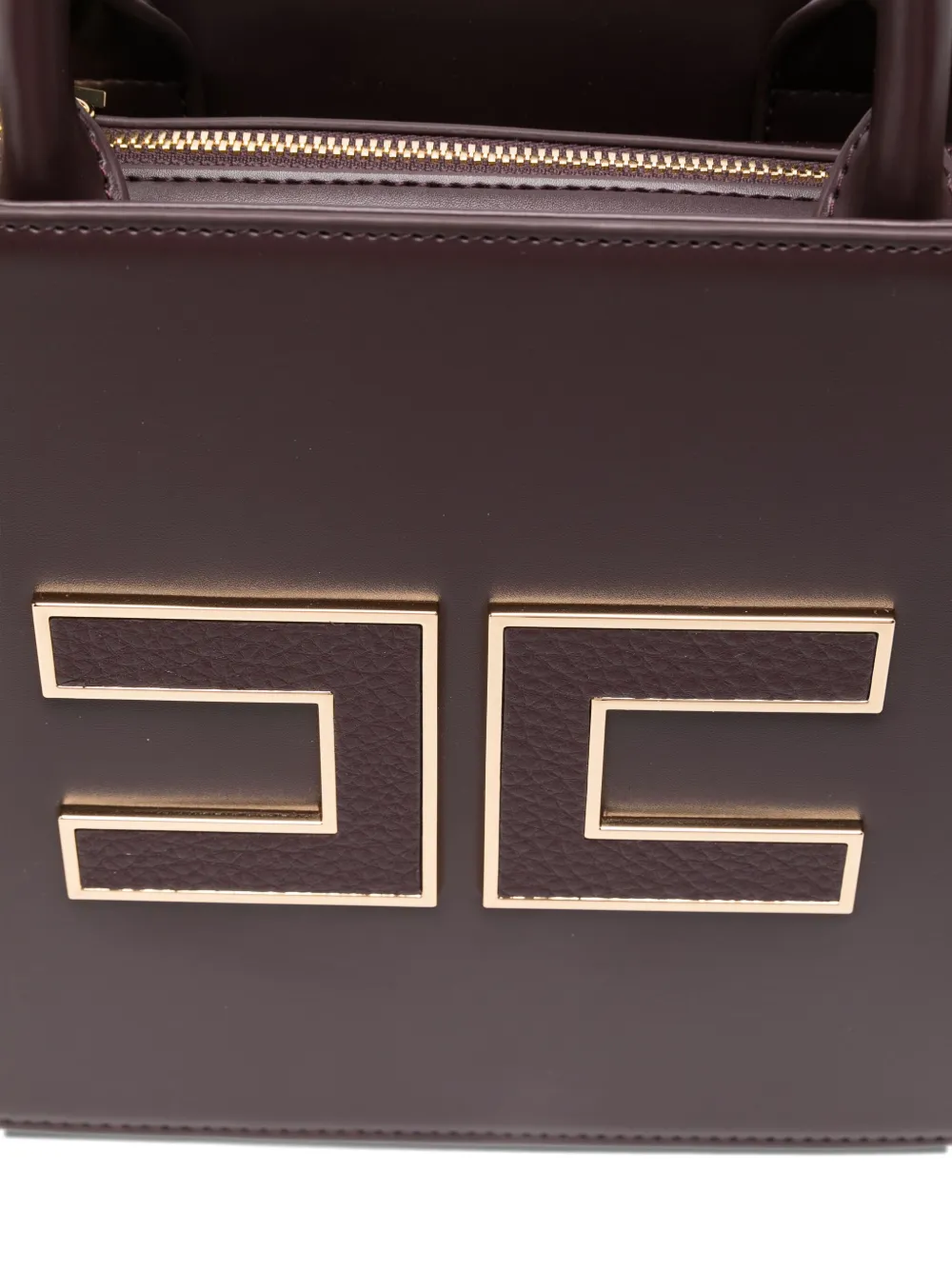 Elisabetta Franchi small logo-embossed tote bag Rood