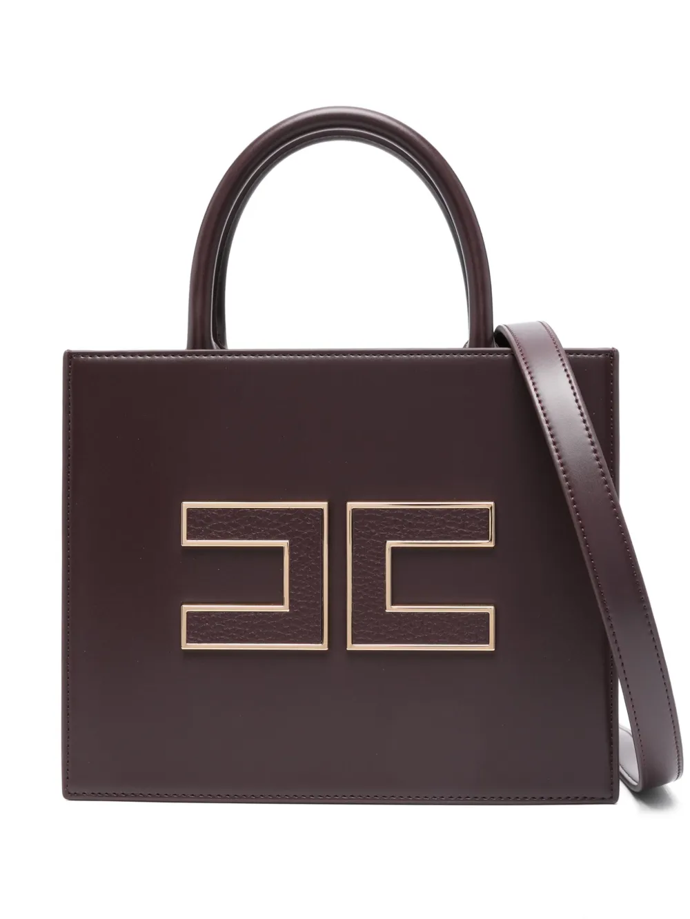 Elisabetta Franchi small logo-embossed tote bag Rood