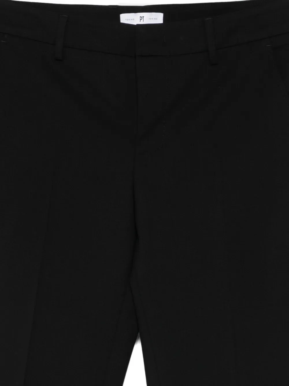 Pt Torino Pressed-crease Trousers In Black